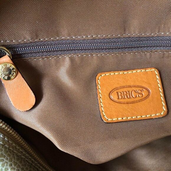 Brics Olive Green Micro Suede Shoulder Bag - Picture 7 of 12